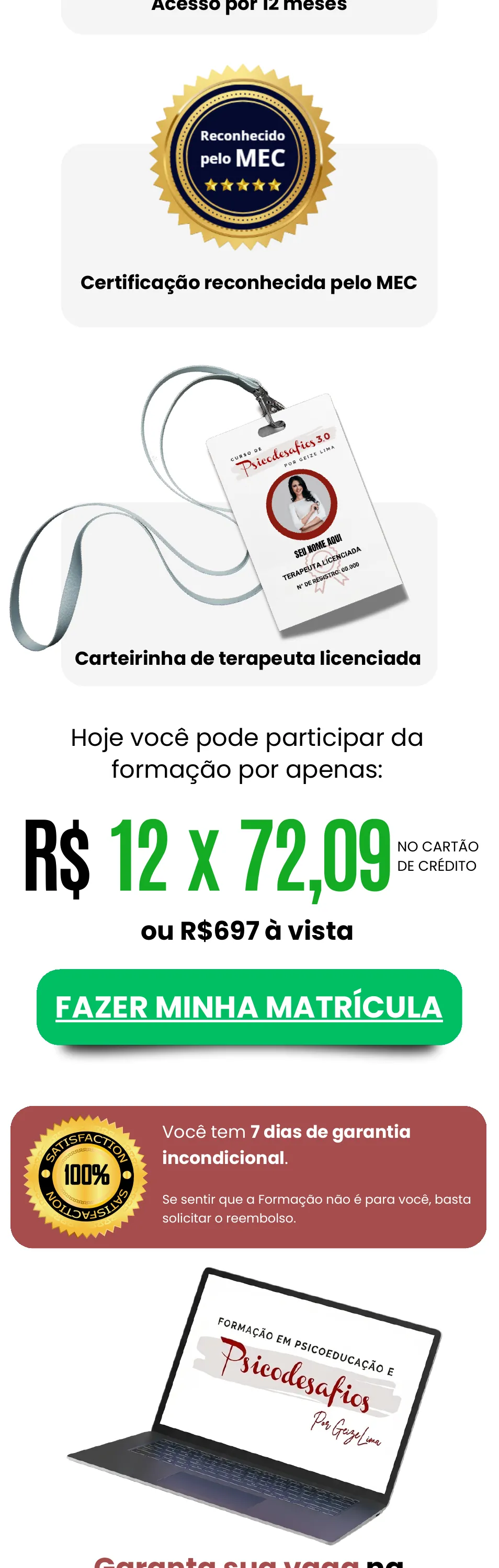 O que você recebe na Formação