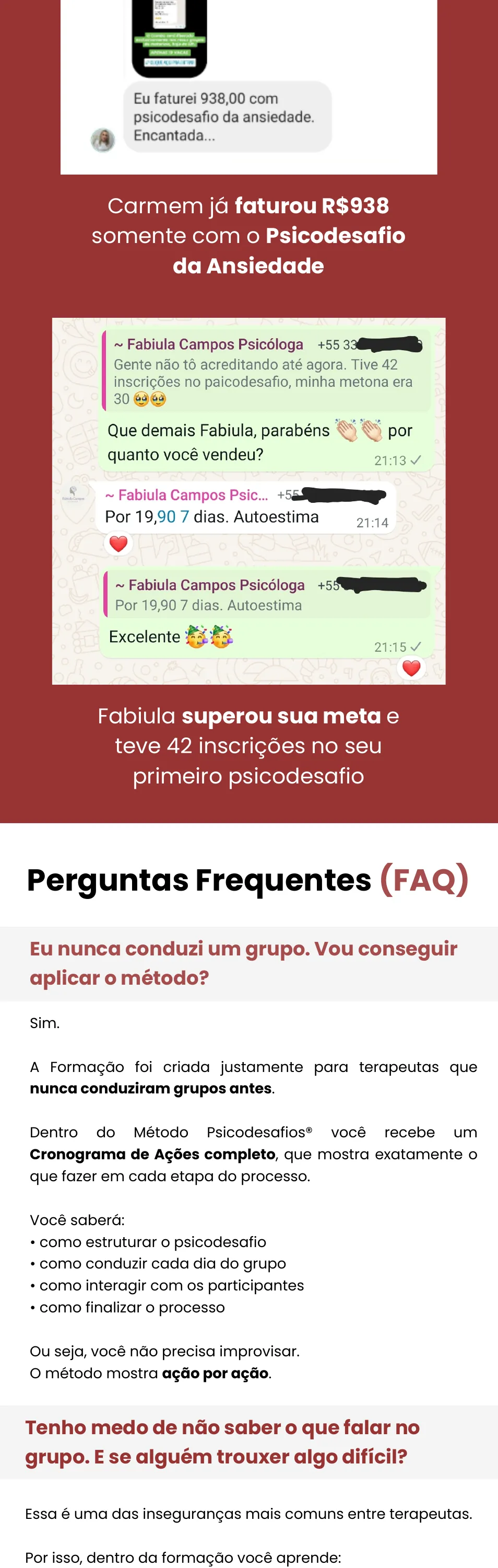 Depoimentos de terapeutas